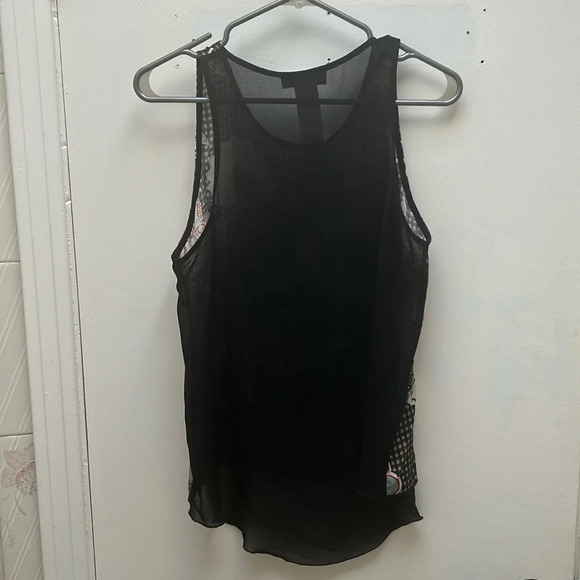 Christina Gavioli racerback  tank top floral houndstooth printed blouse shirt - Picture 4 of 4